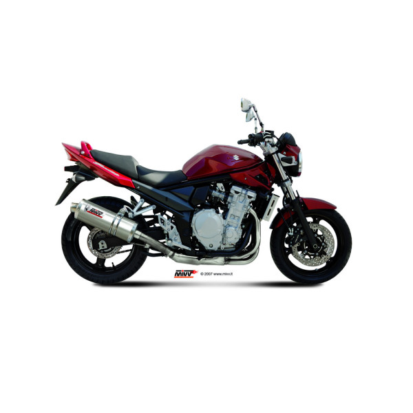 Глушник мотоцикловий Slip-On Line (Oval) MIVV для Suzuki GSF 650 Bandit (07-15) / GSX 650 F (08-15) срібний