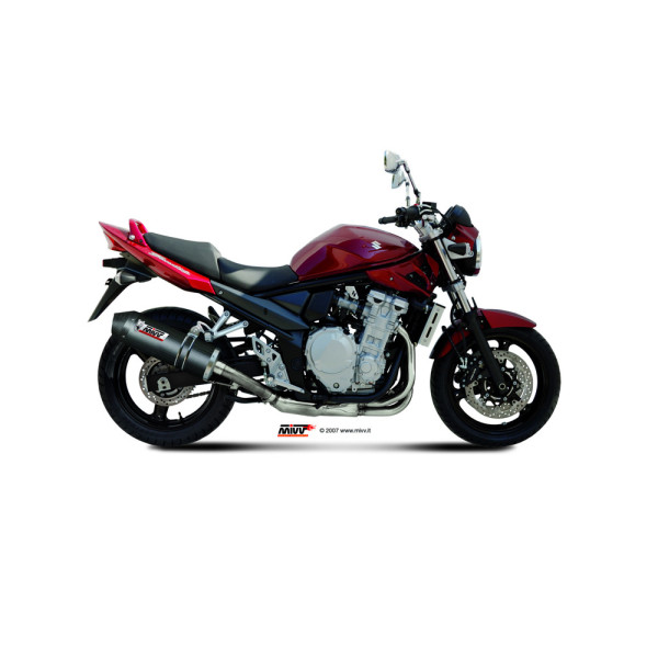 Глушник мотоцикловий Slip-On Line (Oval) MIVV для Suzuki GSF 650 Bandit (07-15) / GSX 650 F (08-15) carbon