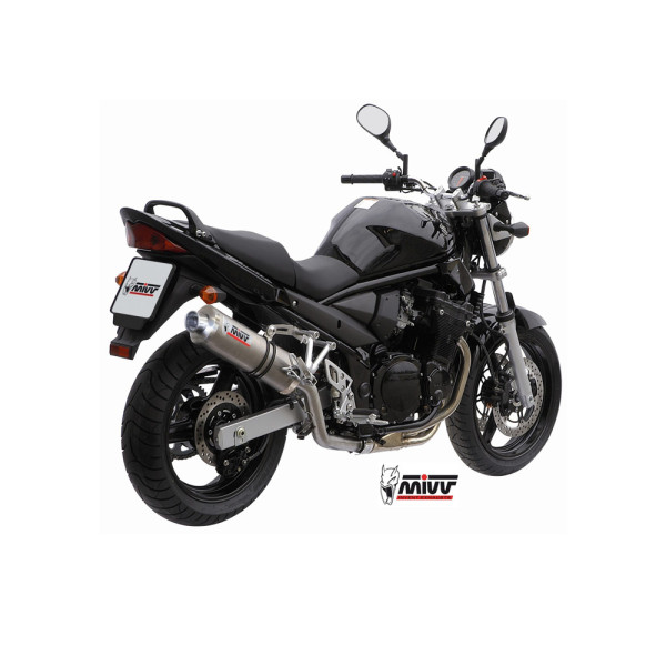 Глушник мотоцикловий Slip-On Line High (Oval) MIVV для Suzuki GSF 650 Bandit (05-06) сріблястий
