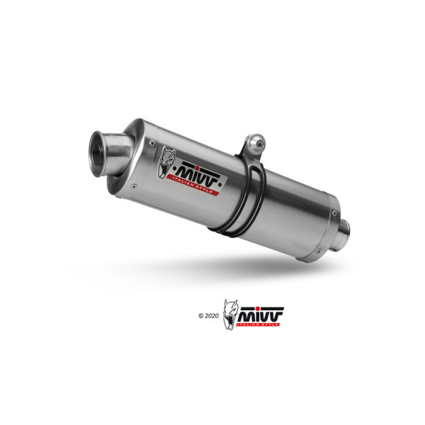 Повний вихлопний комплект (Oval) MIVV для Suzuki DL 650 V-Strom (04-06) срібний