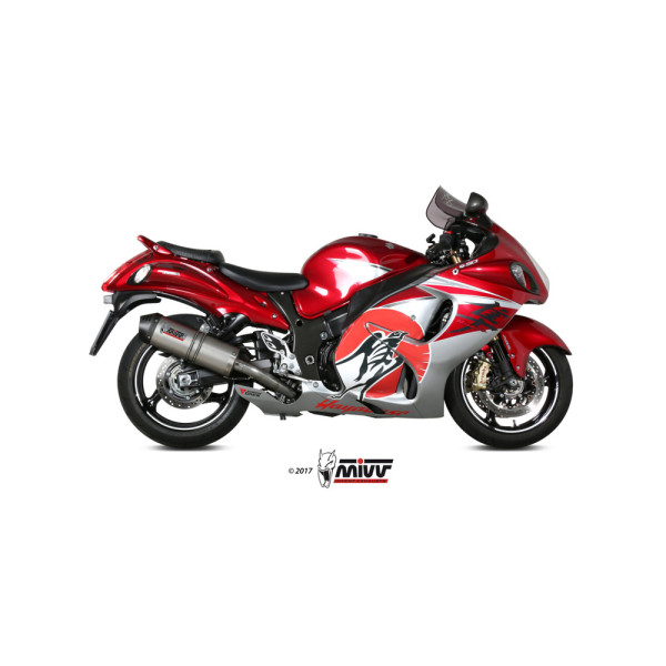 Глушники мотоциклові Slip-On Line (Oval) MIVV для Suzuki GSX-R 1300 Hayabusa (08-17) титанові