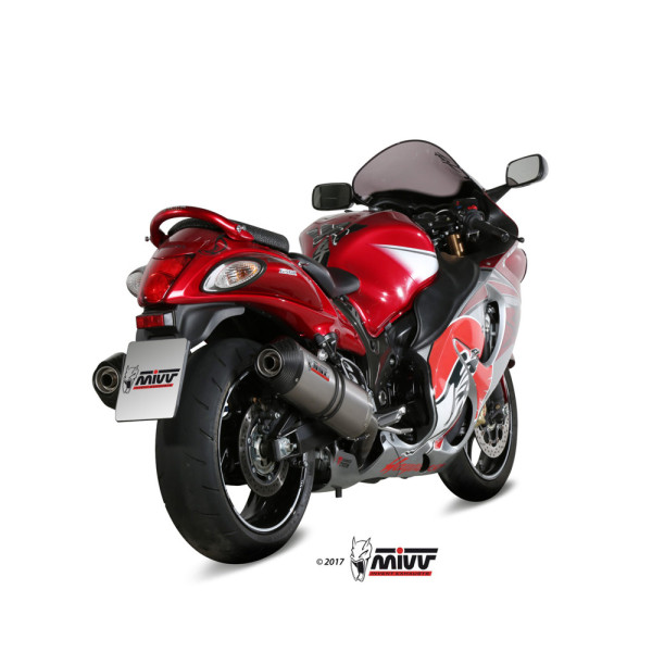 Глушники мотоциклові Slip-On Line (Oval) MIVV для Suzuki GSX-R 1300 Hayabusa (08-17) титанові
