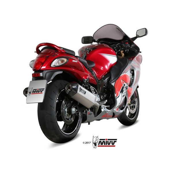 Випускні системи Slip-On Line (Speed Edge) MIVV для Suzuki GSX-R 1300 Hayabusa (08-17) сріблясті