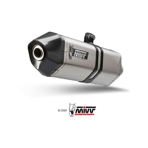 Глушники для мотоциклів Slip-On Line (Speed Edge) MIVV для Triumph Speed Triple 1050 R / S / RS (11-15) сріблясті
