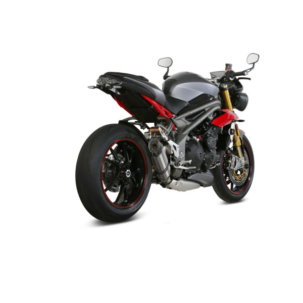Глушник мотоцикловий Slip-On Line (Suono) MIVV для Triumph Speed Triple 1050 R / S / RS (16-17) срібний