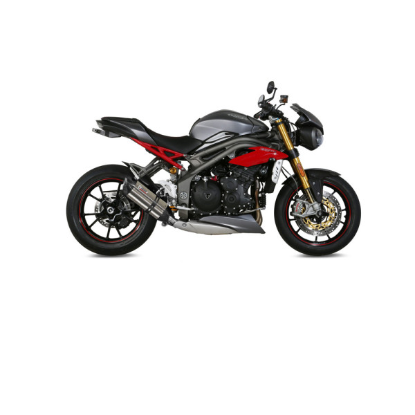Глушник мотоцикловий Slip-On Line (Suono) MIVV для Triumph Speed Triple 1050 R / S / RS (16-17) срібний