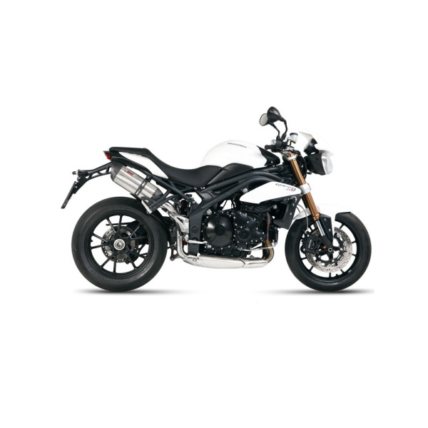 Глушники мотоциклов Slip-On Line (Suono) MIVV для Triumph Speed Triple 1050 R / S / RS (11-15) сріблясті