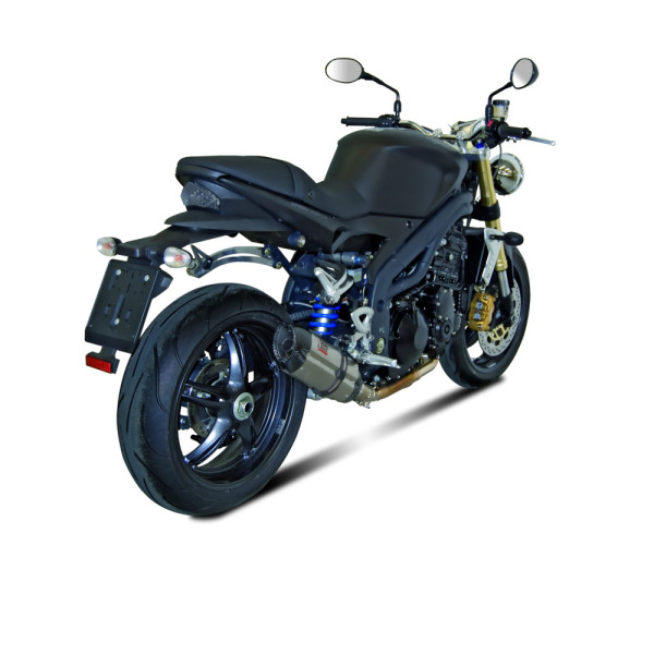 Глушник мотоцикловий Slip-On Line (Suono) MIVV для Triumph Speed Triple 1050 R / S / RS (11-15) срібний