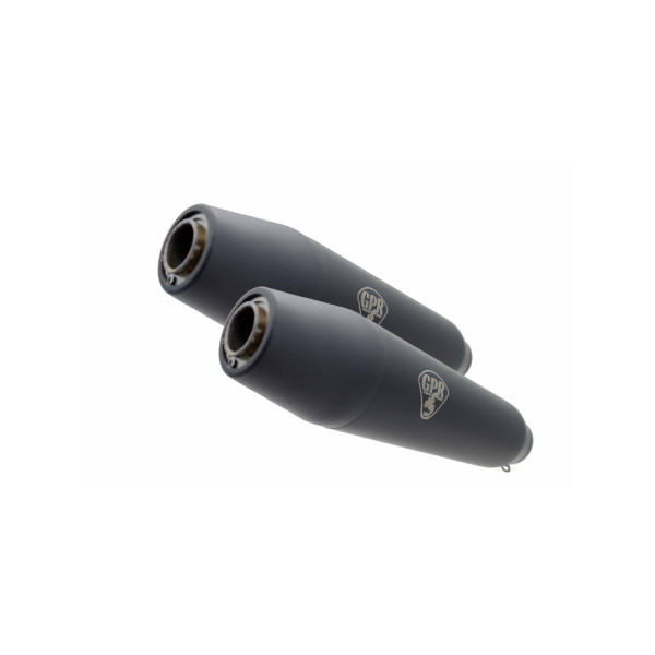 Подвійний глушник G.P.R Deeptone Black Cafè Racer Slip-On, Нержавіюча сталь - Triumph Bonneville Thruxton 1200 16-19