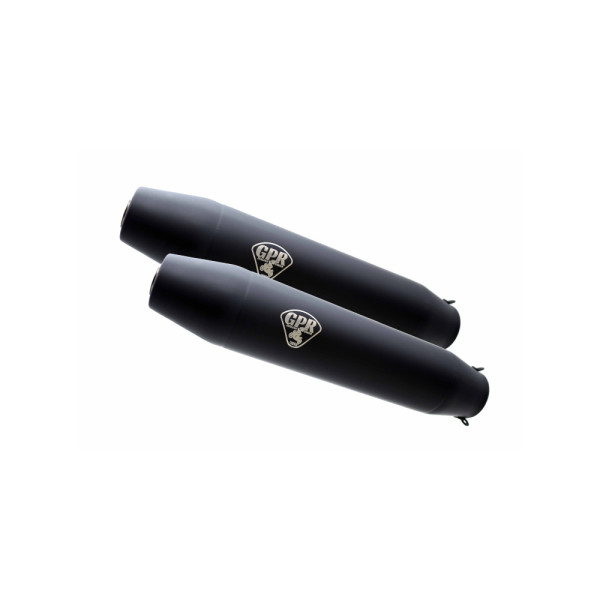 Подвійний глушник G.P.R Deeptone Black Cafè Racer Slip-On, Нержавіюча сталь - Triumph Bonneville Thruxton 1200 16-19