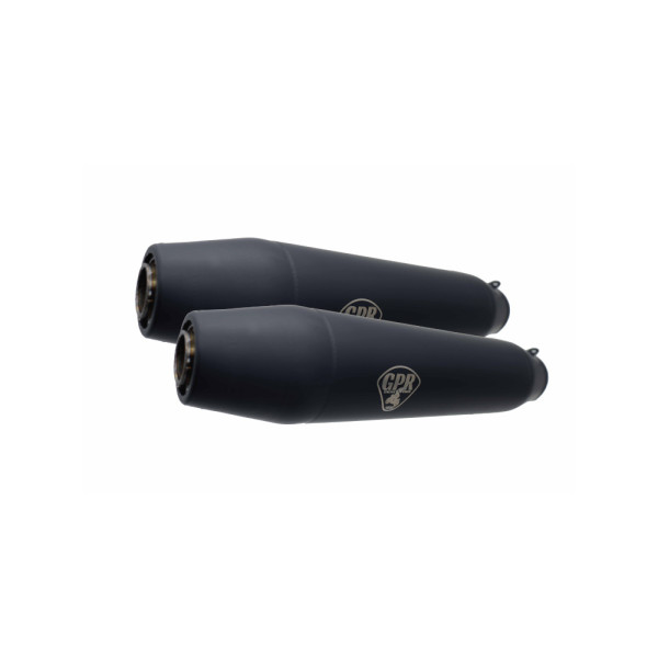 Подвійний глушник G.P.R Deeptone Black Cafè Racer Slip-On, Нержавіюча сталь - Triumph Bonneville Thruxton 1200 16-19