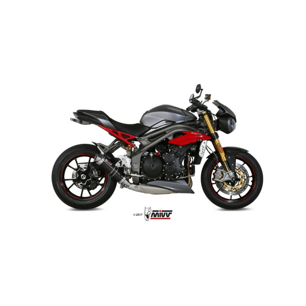 Глушник мотоцикловий Slip-On (GP) MIVV для Triumph Speed Triple 1050 R / S / RS (16-17) чорний