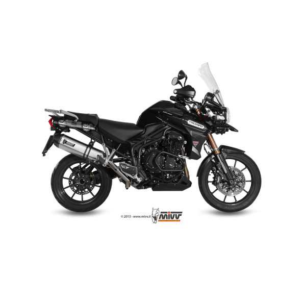 Глушник мотоцикловий Slip-On Line (Speed Edge) MIVV для Triumph Tiger Explorer 1200 (12-15) срібний