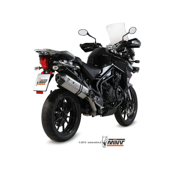 Глушник мотоцикловий Slip-On Line (Speed Edge) MIVV для Triumph Tiger Explorer 1200 (12-15) срібний