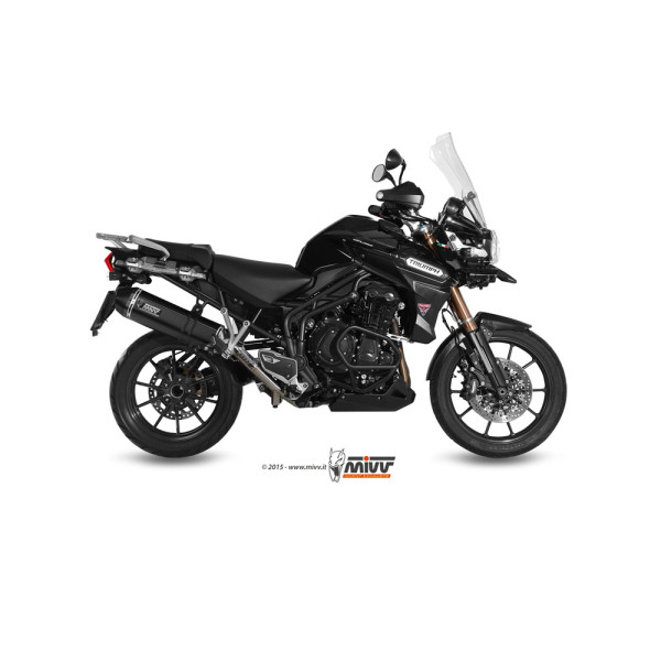 Глушник мотоцикловий Slip-On Line (Speed Edge) MIVV для Triumph Tiger Explorer 1200 (12-15) чорний