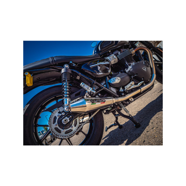 Подвійний глушник G.P.R Vintacone Slip-On, Нержавіюча сталь - Triumph Street Twin 900 15-19 e3