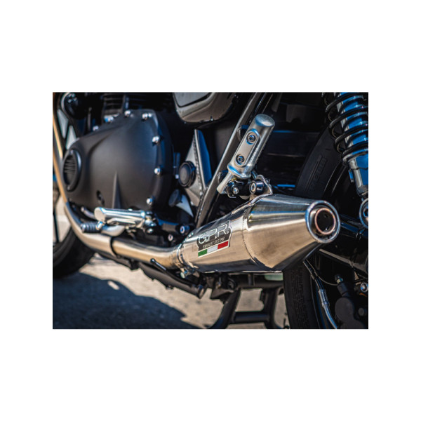 Подвійний глушник G.P.R Vintacone Slip-On, Нержавіюча сталь - Triumph Street Twin 900 15-19 e3