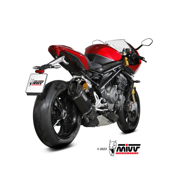 Глушник мотоцикловий Slip-On (SR-1) MIVV для Triumph Speed Triple 1200 RR / RS (21-) чорний