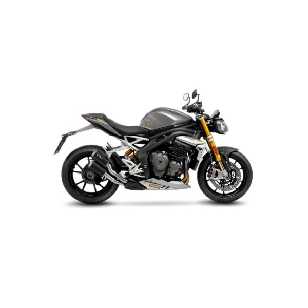 Подвійний глушник мотоцикла LeoVince LV-10 Slip-On, чорна нержавіюча сталь для Triumph Speed Triple 1200 RR/RS 21-