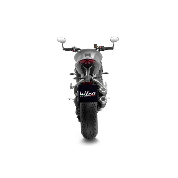 Подвійний глушник мотоцикла LeoVince LV-10 Slip-On, чорна нержавіюча сталь для Triumph Speed Triple 1200 RR/RS 21-