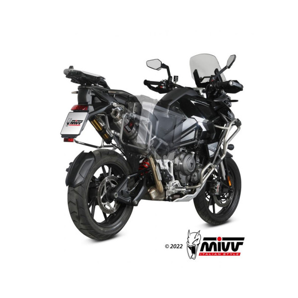 Вихлопна система Slip-On (Dakar) MIVV для Triumph Tiger 1200 GT / Rally (21-) срібляста