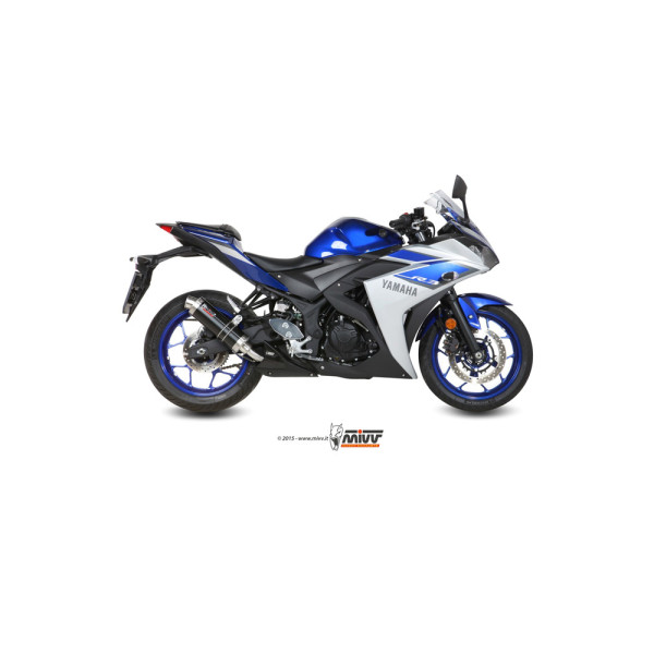 Глушник мотоцикловий Slip-On (GP) MIVV для Yamaha YZF 250 R25 / YZF-R3 (15-) чорний