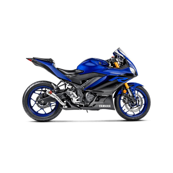 Глушник мотоцикловий Akrapovič Slip-On Line Yamaha MT-03 (16-21)/ YZF-R25 (14-21)/ YZF-R3 (15-21) нержавіюча сталь