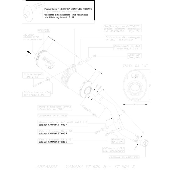 Глушник LeoVince X3 Slip-On, Алюміній до Yamaha TT 600 R 98-05, TTE 600 94-02