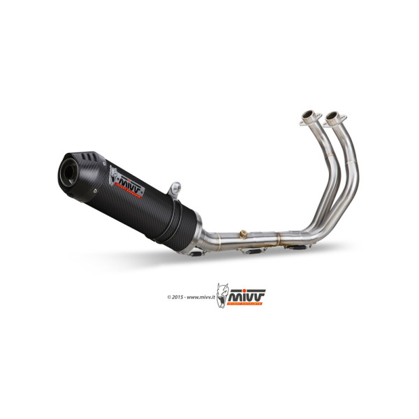 Повний вихлопний колектор (Oval) MIVV для Yamaha XSR 700 (16-) carbon
