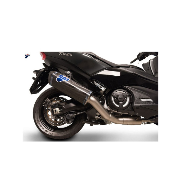 Вихлопна система 2x1 Termignoni Slip-On нержавіюча сталь, вуглецеве волокно для Yamaha T-Max 530 (17-19)