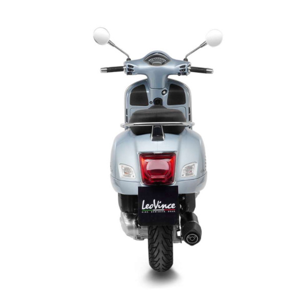 Вихлопна система з каталізатором LeoVince Nero Slip-On, Нержавіюча сталь + Карбон для Vespa GTS 125 (21-) / Super (21-)