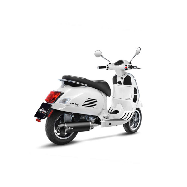 Вихлопна система з каталізатором LeoVince Nero Slip-On, Нержавіюча сталь + Карбон для Vespa GTS 300 HPE/ Super/ Sei Giorni (19-20)