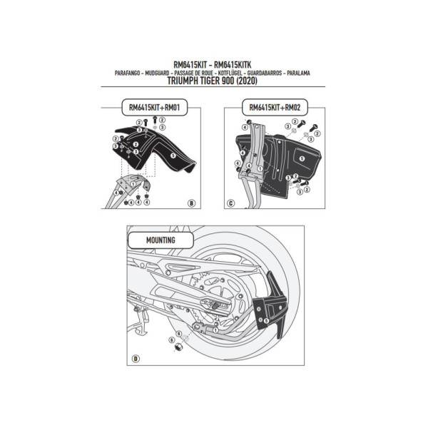 Монтажний комплект GIVI для крил RM01, RM02 Triumph Tiger 900/ GT/ GT Pro/ Rally/ Rally Pro (20-)