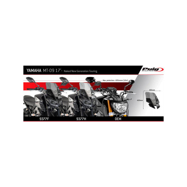 Обтічник PUIG Sport для Yamaha MT-09 (17-20), MT-09 SP (18-20) сильно затемнений