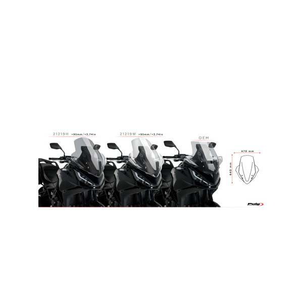 Мотоциклетний туристичний екран PUIG для Honda NT 1100 (22-) прозорий