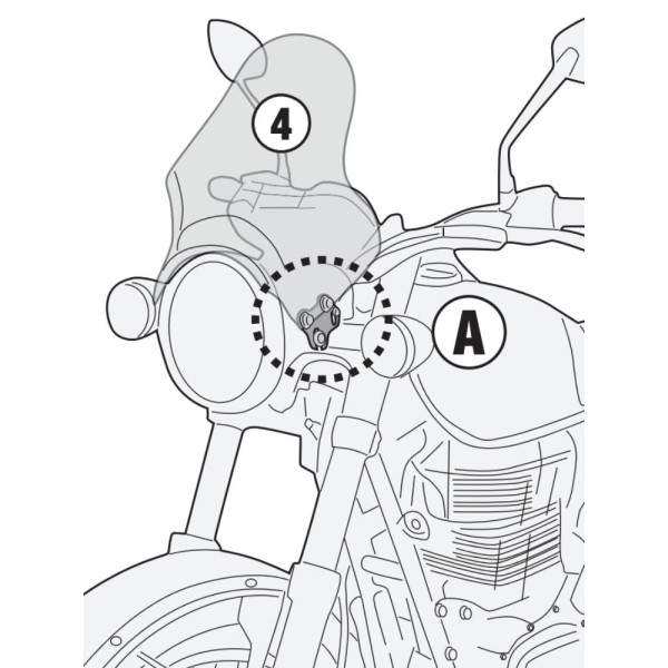 Мотоциклетний щиток GIVI Benelli Imperiale 400 (20-) затемнений креплення в комплекті