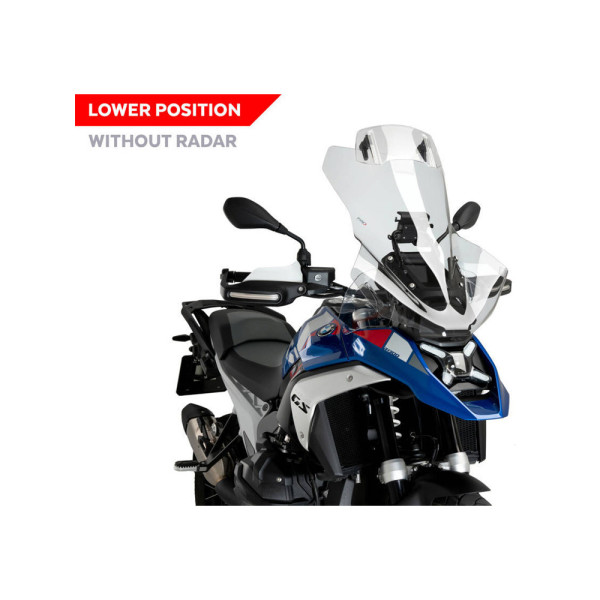 Мотоциклетний туристичний екран PUIG BMW R 1300 GS (24-) прозорий з дефлектором; для моделей без радара