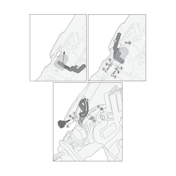 Мотоциклетний щиток GIVI BMW R 1250 GS (19-23)/ Adventure (19-) затемнений креплення в комплекті