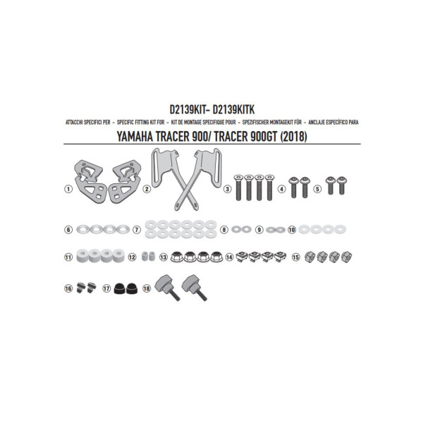 Кріплення GIVI до скла 2139DT для Yamaha Tracer 900 / Tracer 900 GT (18-20)