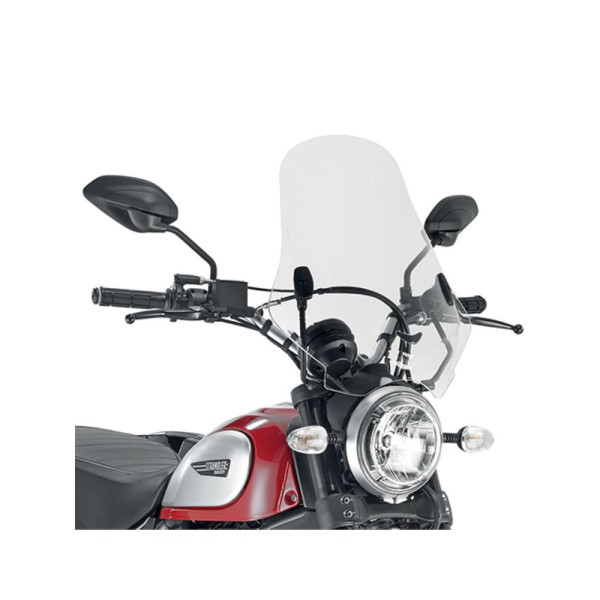 Мотоциклетний щиток Givi для Ducati Scrambler 400 (16-20)/ Icon 800 (15-21) прозорий креплення в комплекті