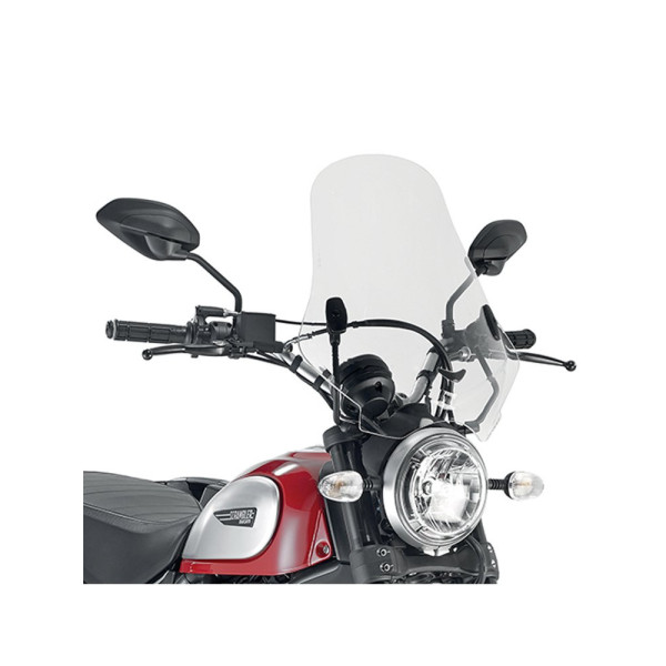 Мотоциклетний щиток Givi для Ducati Scrambler 400 (16-20)/ Icon 800 (15-21) прозорий креплення в комплекті