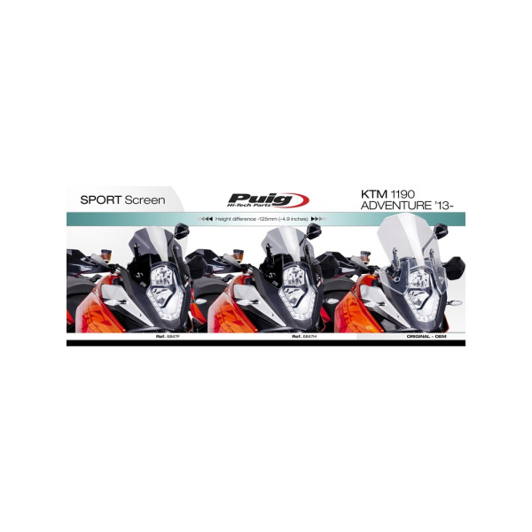 Спортивний екран PUIG для KTM 1050/1090/1190 Adventure/R / 1290 Super Adventure/T сильно затемнений