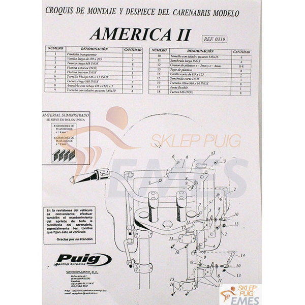 Універсальний обтічник PUIG America II