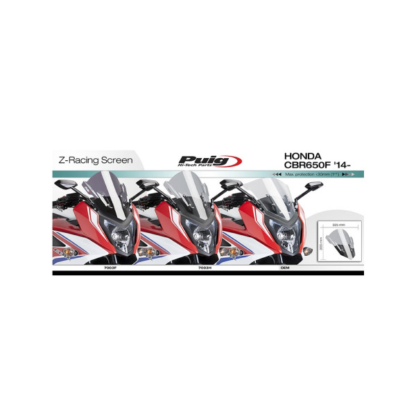 Спортивний щиток PUIG для Honda CBR650F (14-20) прозорий