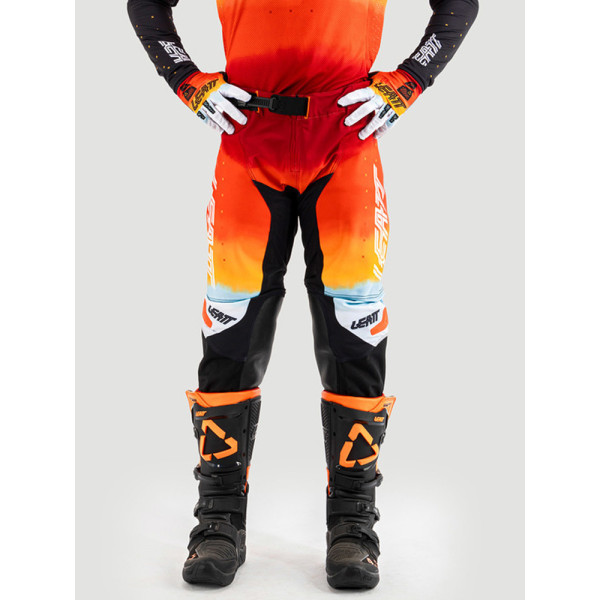 Кросові штани Leatt Moto 4.5 Glamis чорні-білі-помаранчеві