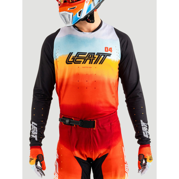 Кросова кофта Leatt Moto 4.5 Lite Glamis чорна-помаранчева-біла