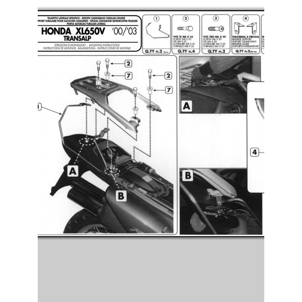 Кронштейн GIVI під бічні сумки Honda XL 650 V Transalp 00-07