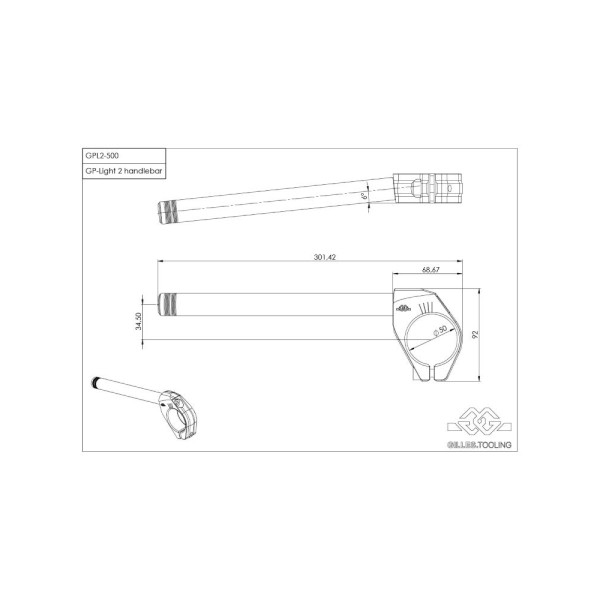Кермо clip-on GILLES GPL2-500 Aprilia/ Ducati/ Honda/ Kawasaki/ Suzuki/ Triumph/ Yamaha (обрані моделі) чорне діаметр: 50mm