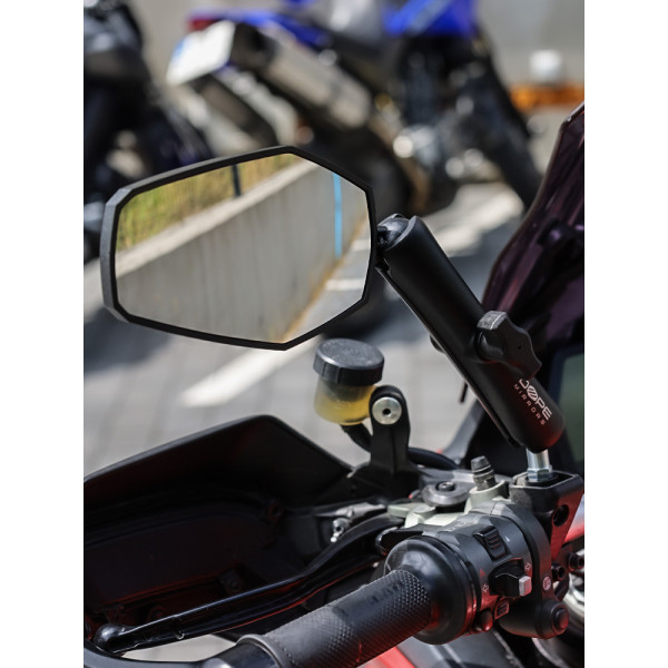 Мотоциклетні дзеркала DopeMirrors з кріпленням, чорні 2 x різьба M10 1.25 правий