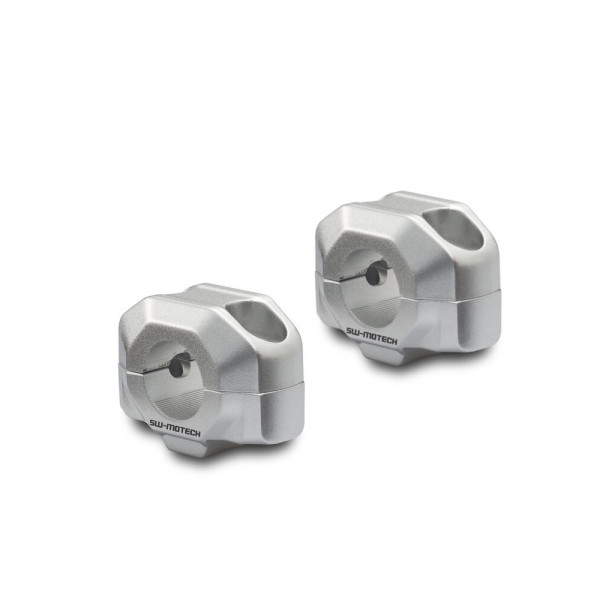 Комплект підвищення керма SW-MOTECH для кермів діаметром Ø 22mm H: 15 mm срібний